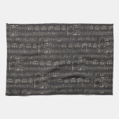 zwarte muzieknoot Pattern Musicus Theedoek (Horizontaal)