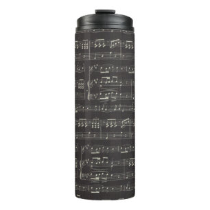 zwarte muzieknoot Pattern Musicus Thermosbeker