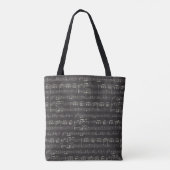 zwarte muzieknoot Pattern Musicus Tote Bag (Achterkant)