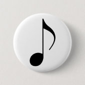 zwarte muzieknoot ronde button 5,7 cm (Voorkant)