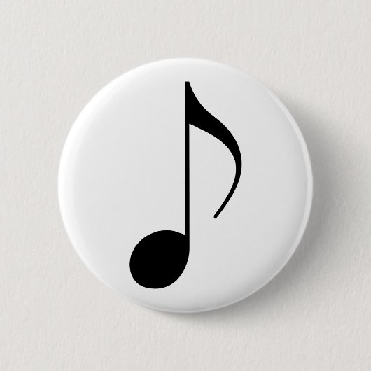 zwarte muzieknoot ronde button 5,7 cm (Voorkant)