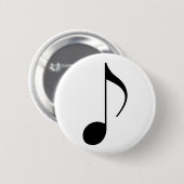 zwarte muzieknoot ronde button 5,7 cm (Voorkant /achterkant)
