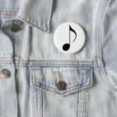 zwarte muzieknoot ronde button 5,7 cm (In situ)