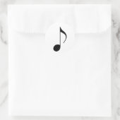 zwarte muzieknoot ronde sticker (Tas)