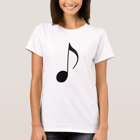 zwarte muzieknoot t-shirt (Voorkant)
