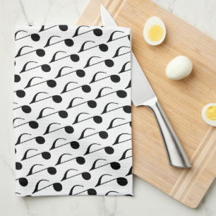 zwarte muzieknoot theedoek