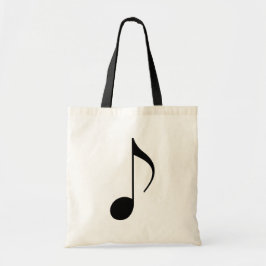 zwarte muzieknoot tote bag