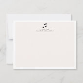 Zwarte Muzieknote Minimalistische Notitiekaart Notitiekaartje (Voorkant)