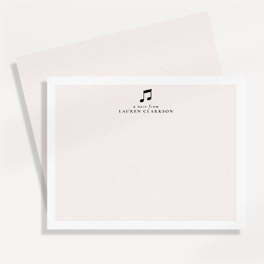 Zwarte Muzieknote Minimalistische Notitiekaart Notitiekaartje
