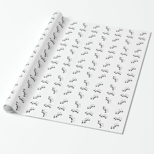 Zwarte Muzieknoten Cadeaupapier
