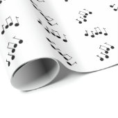 Zwarte Muzieknoten Cadeaupapier (Rol Hoek)