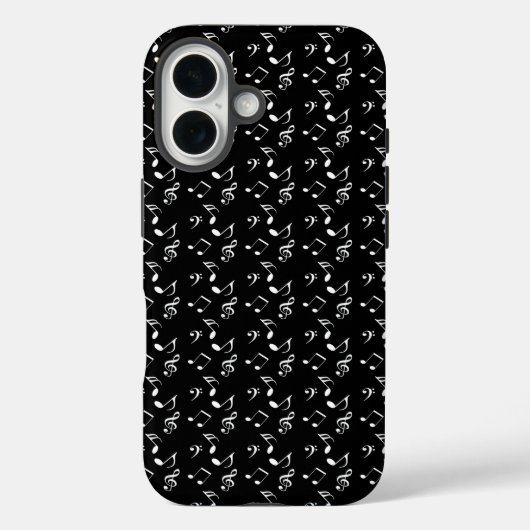zwarte muzieknoten Case-Mate iPhone case (Achterkant)