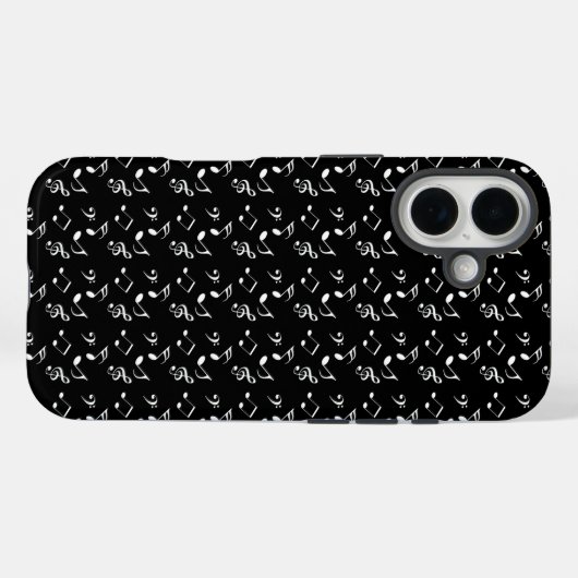 zwarte muzieknoten Case-Mate iPhone case (Achterkant (horizontaal))