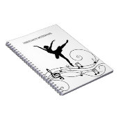 Zwarte Muzieknoten en Ballerina Notitieboek (Rechterzijde)
