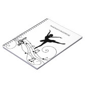 Zwarte Muzieknoten en Ballerina Notitieboek (Linkerzijde)