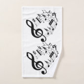 Zwarte Muzieknoten in de ovale vorm Bad Handdoek (Handdoek)