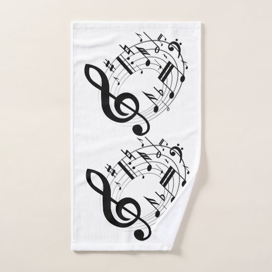 Zwarte Muzieknoten in de ovale vorm Bad Handdoek (Handdoek)