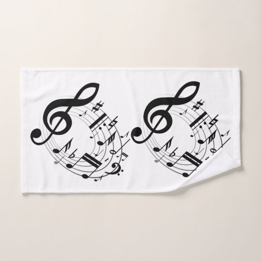 Zwarte Muzieknoten in de ovale vorm Bad Handdoek (Handdoek)
