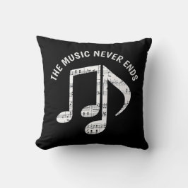 Zwarte Muzieknoten Kussen