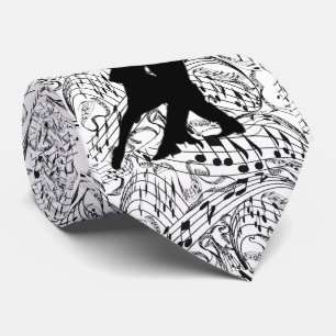 ZWARTE MUZIEKNOTEN MET DANCTERENDE STROPDAS