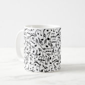 Zwarte Muzieknoten op White Personalized Mug Koffiemok (Voorkant links)