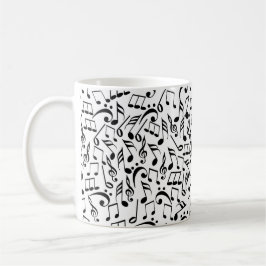 Zwarte Muzieknoten op White Personalized Mug Koffiemok