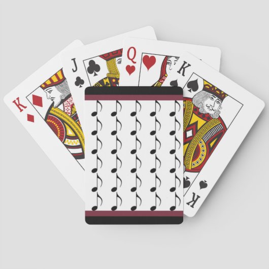 Zwarte Muzieknoten Pokerkaarten (Achterkant)
