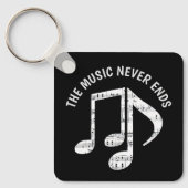 Zwarte Muzieknoten Sleutelhanger (Voorkant)