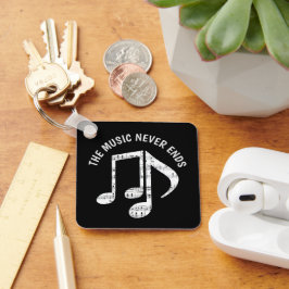 Zwarte Muzieknoten Sleutelhanger