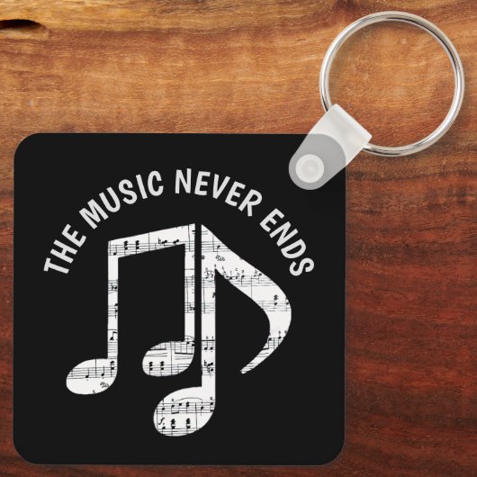 Zwarte Muzieknoten Sleutelhanger (Achterkant)