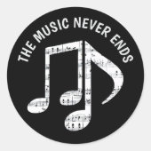 Zwarte Muzieknoten Sticker Set (Voorkant)