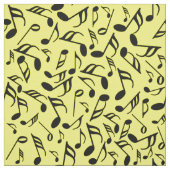 Zwarte Muzieknoten Stof (Swatch)