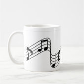 Zwarte Muzieknoten stromen op schaal Koffiemok (Links)
