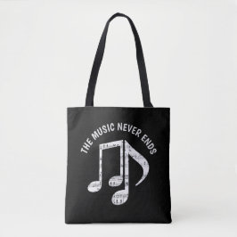 Zwarte Muzieknoten Tote Bag