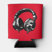 Zwarte Muzieks Headphones DJ  Blikjeskoeler (Voorkant)