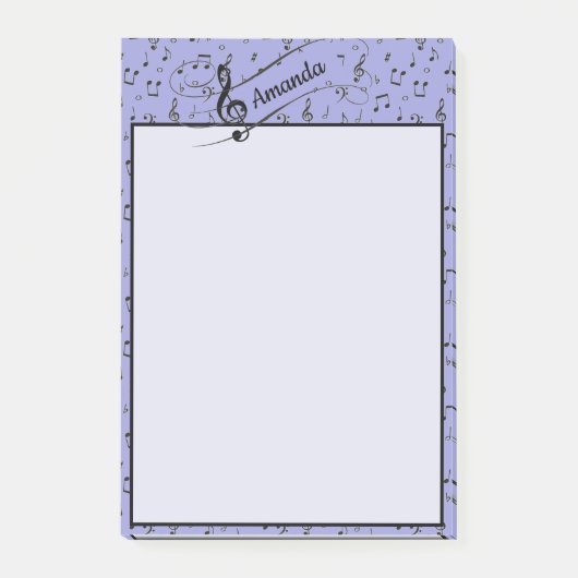 Zwarte Muzikale gepersonaliseerd   Post-it® Notes (Voorkant)