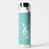 Zwarte muzikale gepersonaliseerd waterfles (Voorkant)
