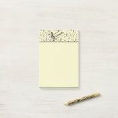 Zwarte muzikale personalisatie post-it® notes (Op bureau)