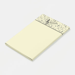 Zwarte muzikale personalisatie post-it® notes