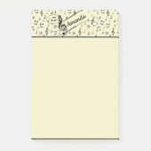 Zwarte muzikale personalisatie post-it® notes (Voorkant)