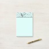 Zwarte muzikale personalisatie post-it® notes (Op bureau)