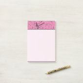 Zwarte muzikale personalisatie post-it® notes (Op bureau)