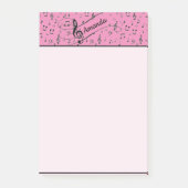 Zwarte muzikale personalisatie post-it® notes (Voorkant)