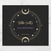 Zwarte Mystic Celestial Moon 21ste verjaardag Bier Etiket (Enkel label)