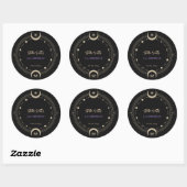 Zwarte Mystic Celestial Moon 21ste verjaardag Ronde Sticker (Vel)