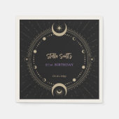 Zwarte Mystic Celestial Moon 21ste verjaardag Servet (Voorkant)