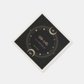 Zwarte Mystic Celestial Moon 21ste verjaardag Servet (Hoek)