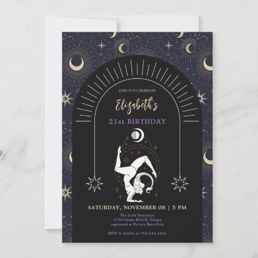 Zwarte Mystic Schorpioen Zodiac 21ste verjaardag Kaart (Voorkant)