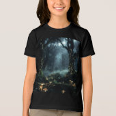 Zwarte mystieke bos T-shirt (Voorkant)