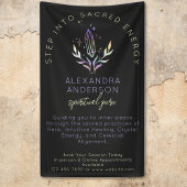 Zwarte mystieke holografische Spirituele kristalle Spandoek